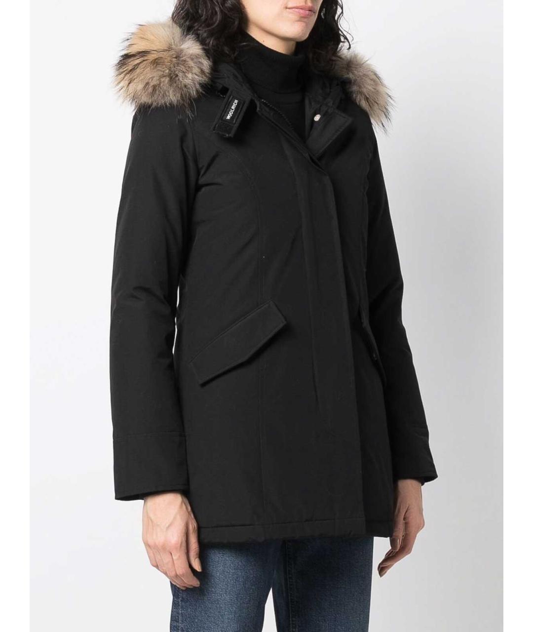 WOOLRICH Черное меховое пальто, фото 2