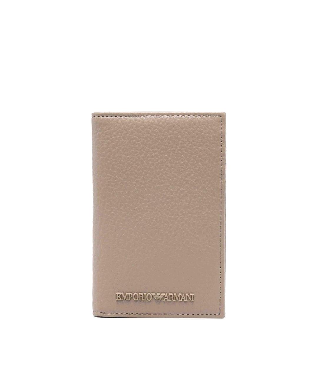 EMPORIO ARMANI Серый кожаный кошелек, фото 1