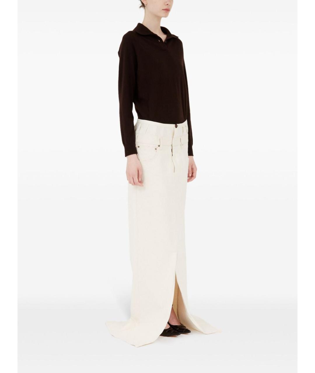 MAISON MARGIELA Белая хлопковая юбка макси, фото 4