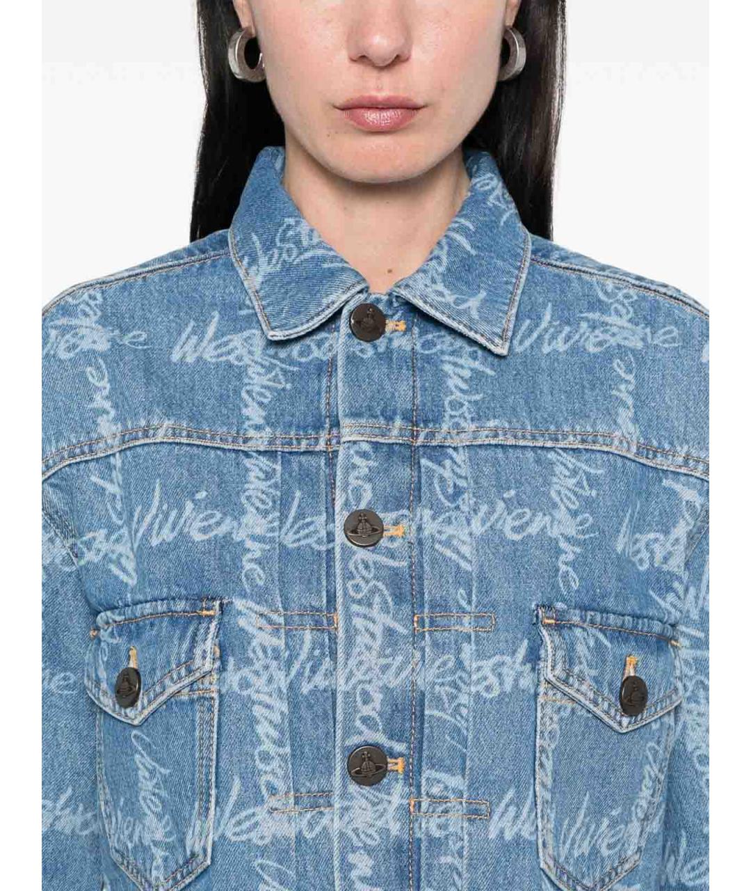 VIVIENNE WESTWOOD Голубая хлопковая куртка, фото 5