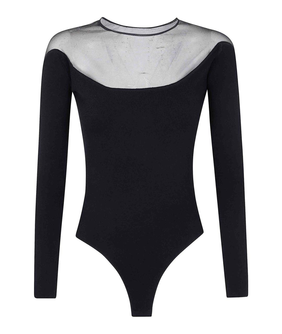 MUGLER Черное полиэстеровое боди, фото 1
