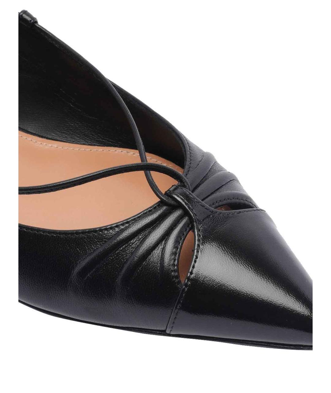 AQUAZZURA Черные кожаные балетки, фото 2