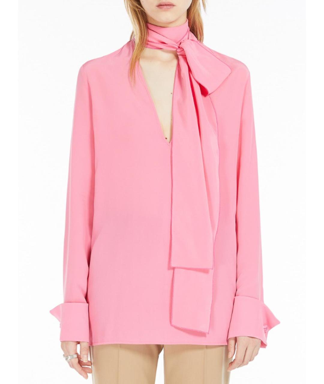 SPORTMAX Розовая шелковая блузы, фото 3