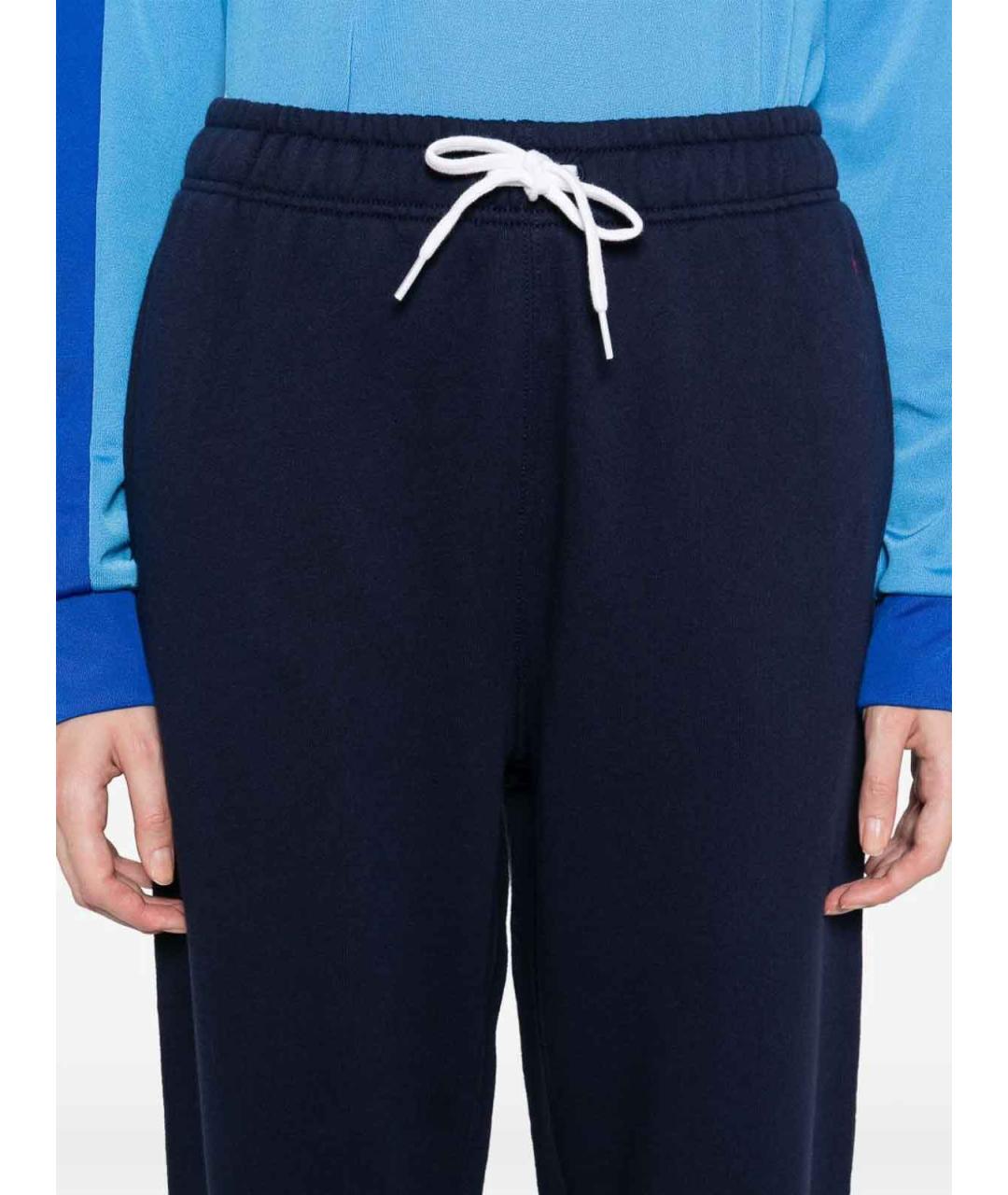 POLO RALPH LAUREN Синие полиэстеровые брюки широкие, фото 4
