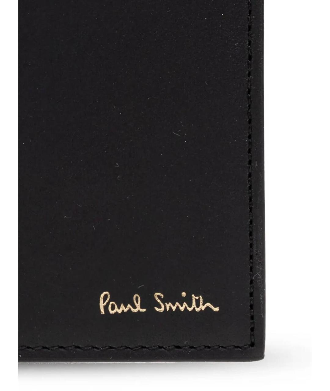 PAUL SMITH Черный кожаный кошелек, фото 2