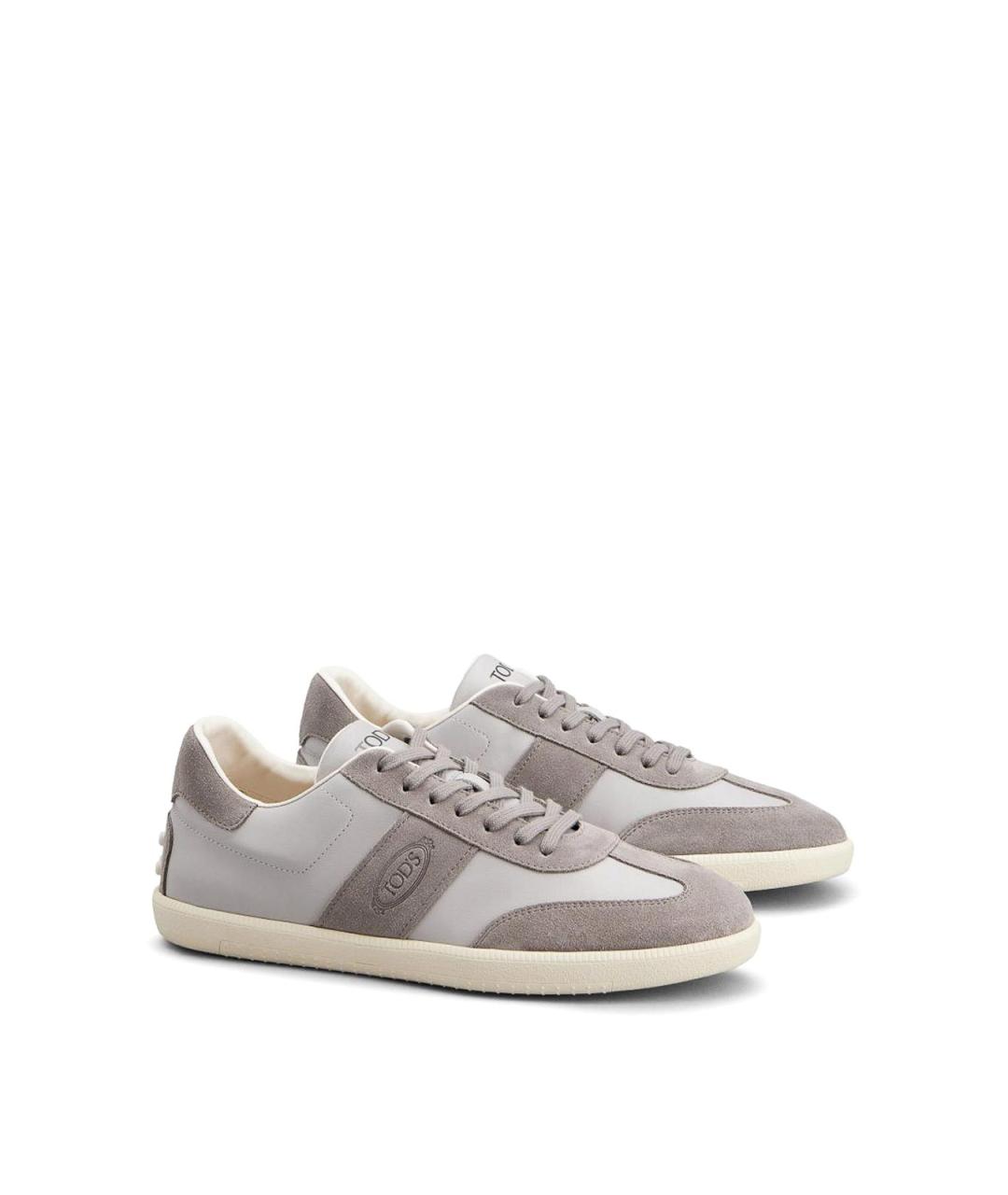 TOD'S Бежевые кожаные низкие кроссовки / кеды, фото 2