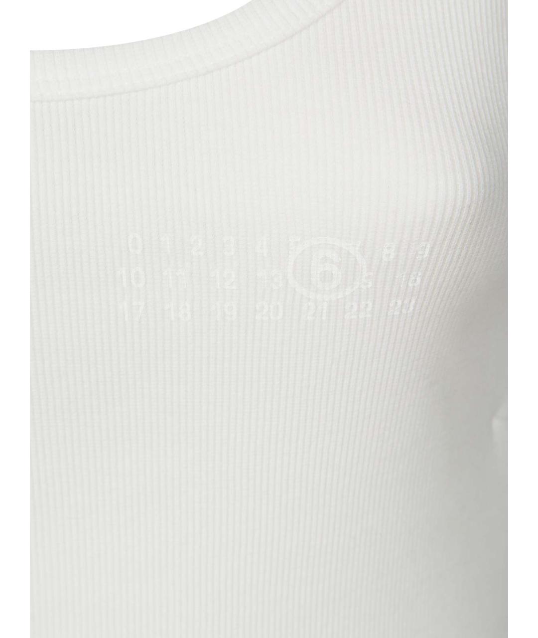 MM6 MAISON MARGIELA Белая хлопко-эластановая майка, фото 3