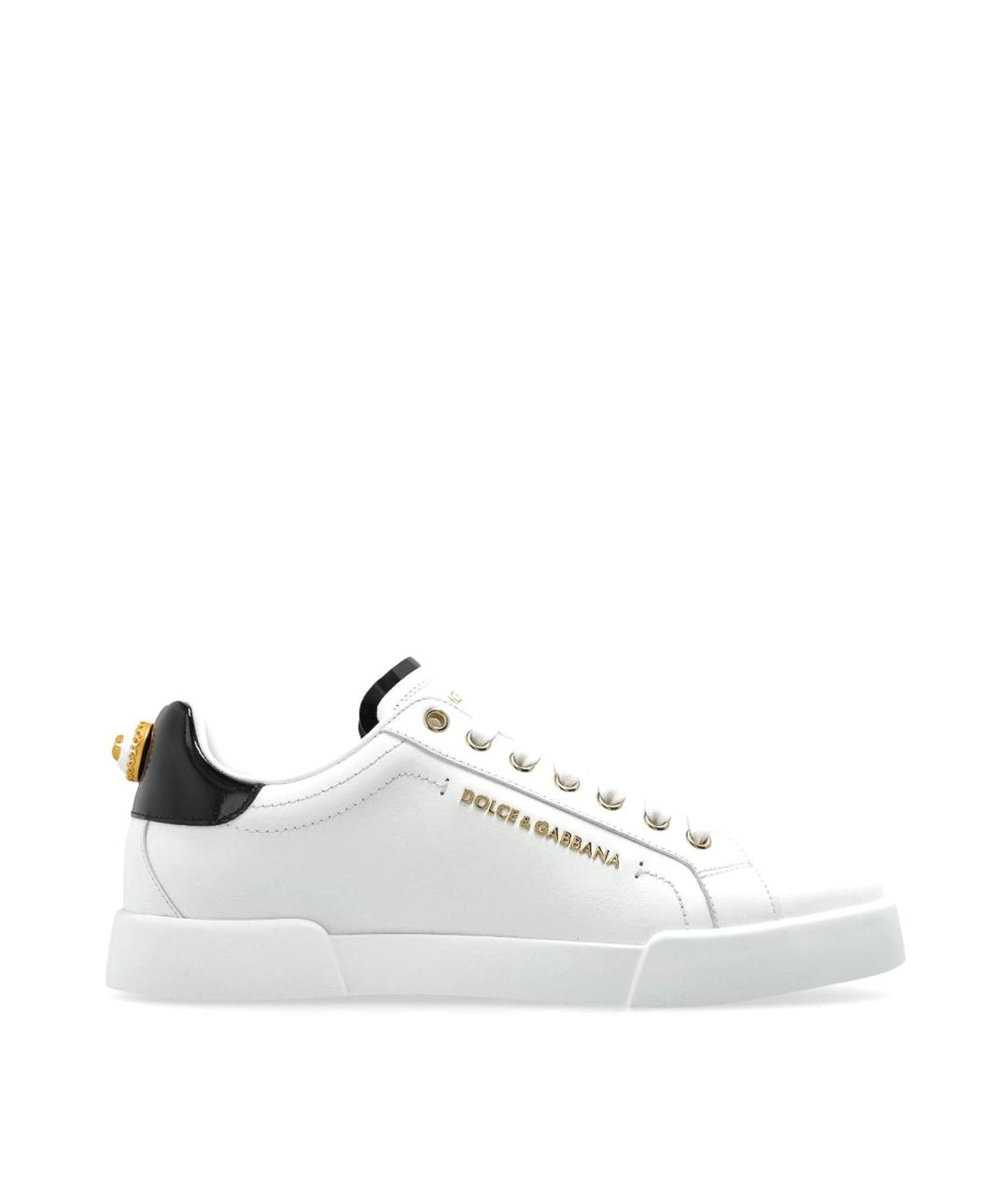 DOLCE&GABBANA Белые кожаные кроссовки, фото 1