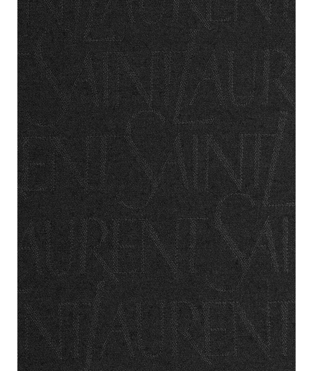 SAINT LAURENT Черный шерстяной шарф, фото 3