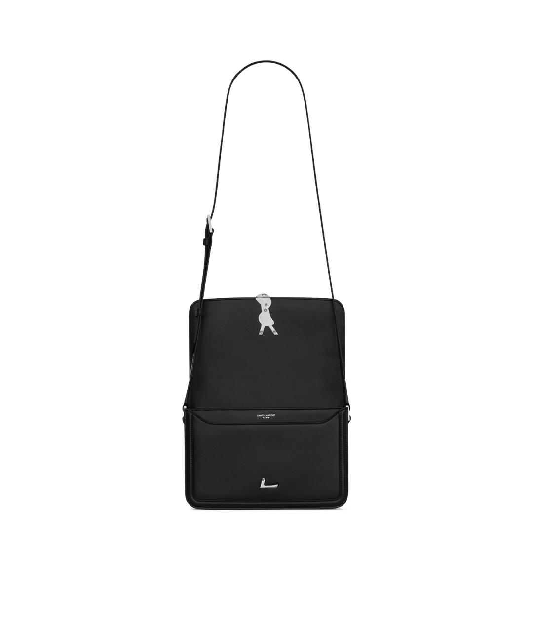 SAINT LAURENT Черная кожаная сумка на плечо, фото 5