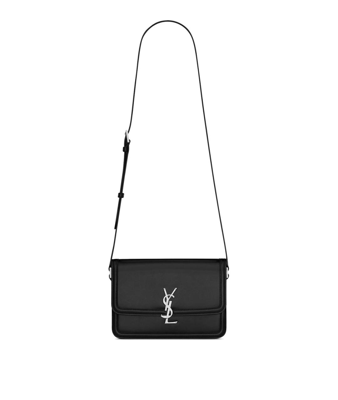 SAINT LAURENT Черная кожаная сумка на плечо, фото 1