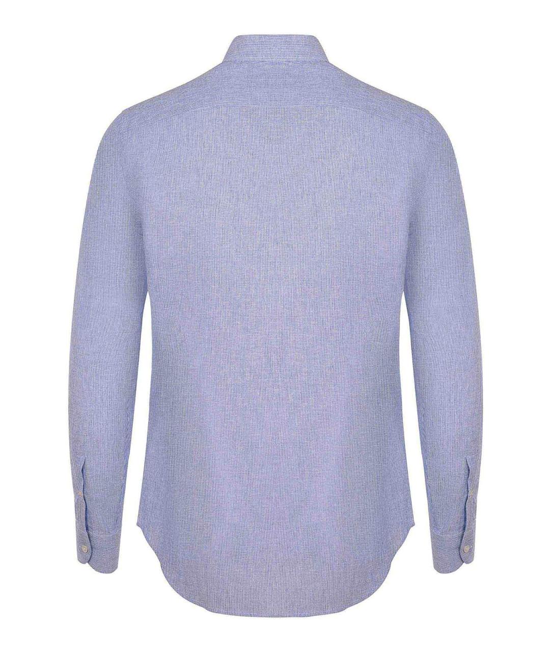 EMPORIO ARMANI Синяя хлопковая классическая рубашка, фото 3