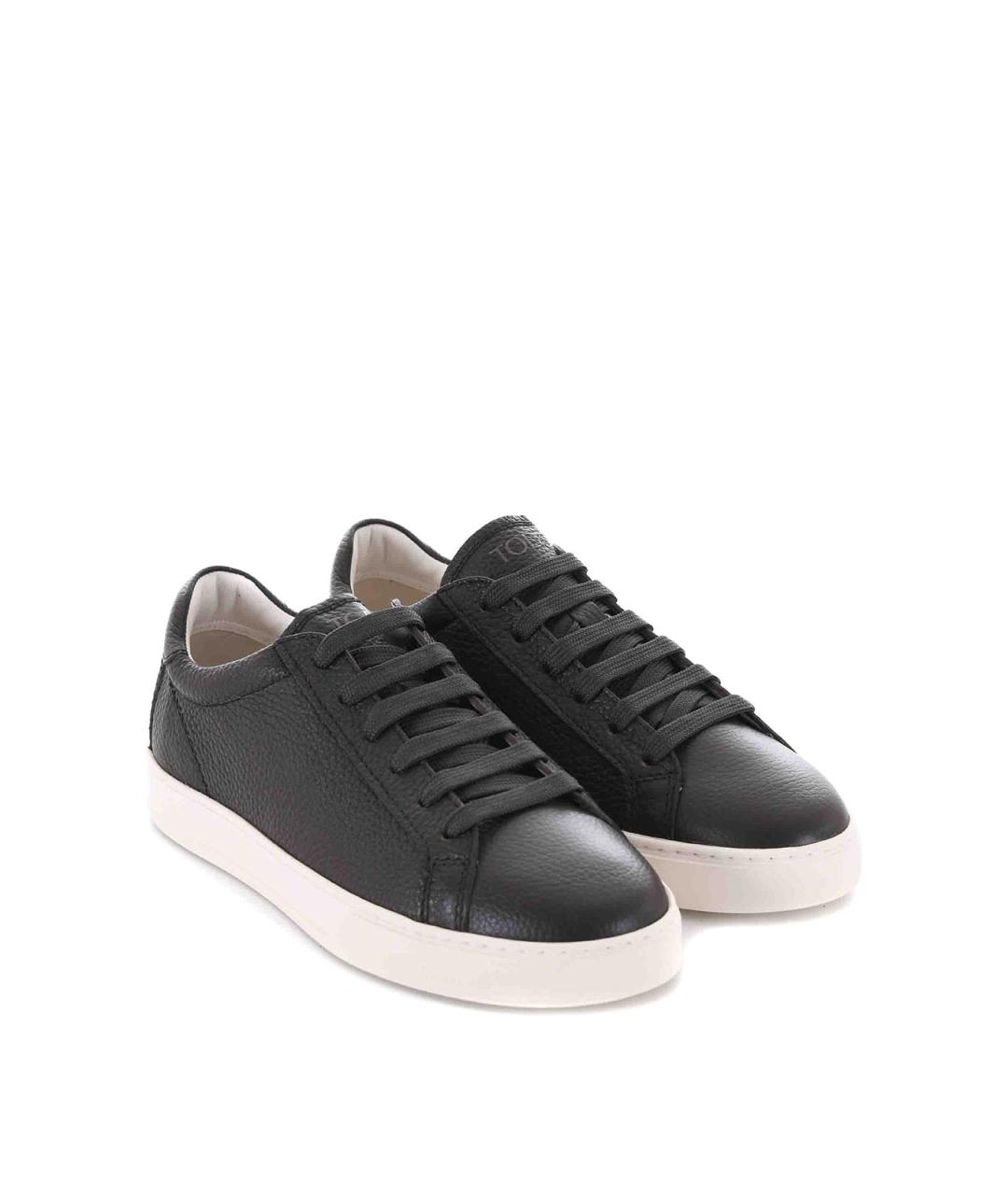 TOD'S Коричневые кожаные низкие кроссовки / кеды, фото 2