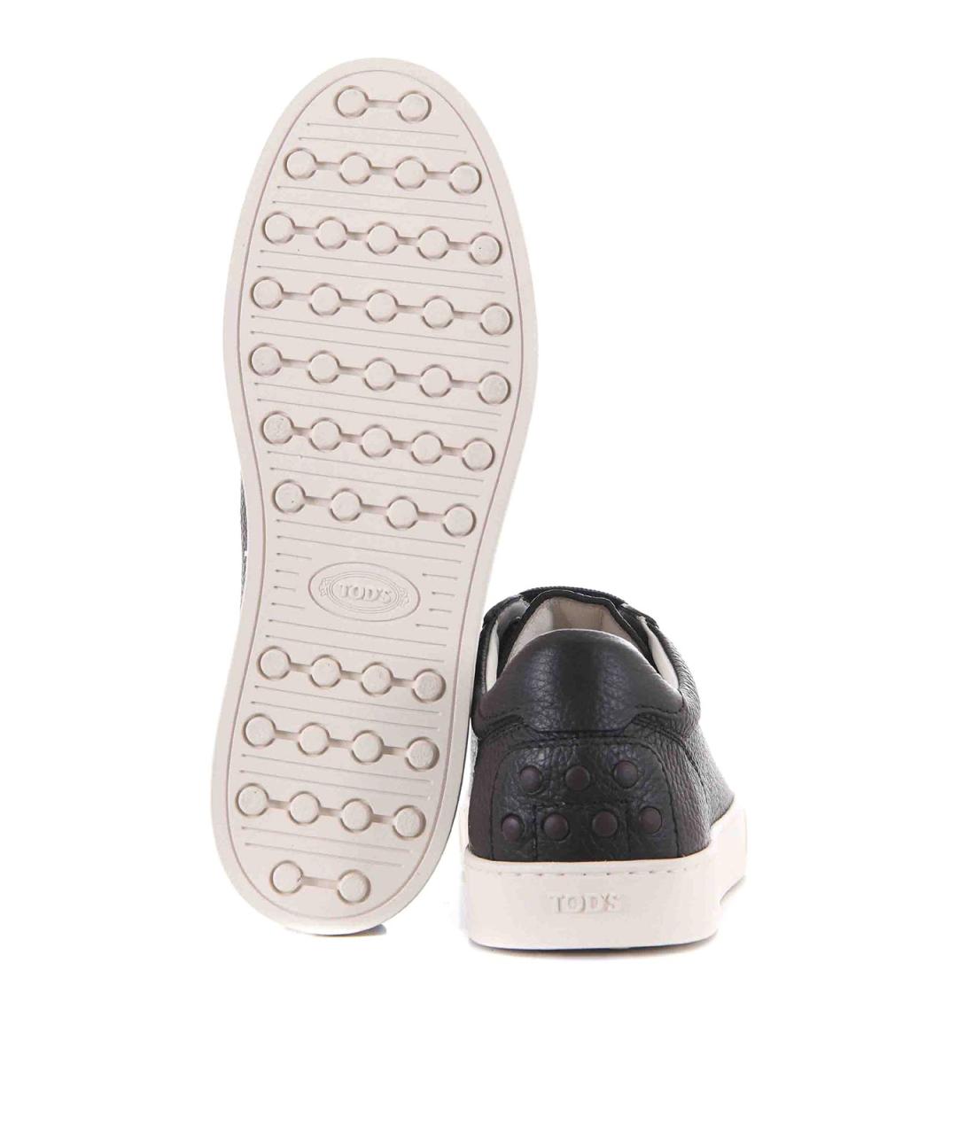 TOD'S Коричневые кожаные низкие кроссовки / кеды, фото 5