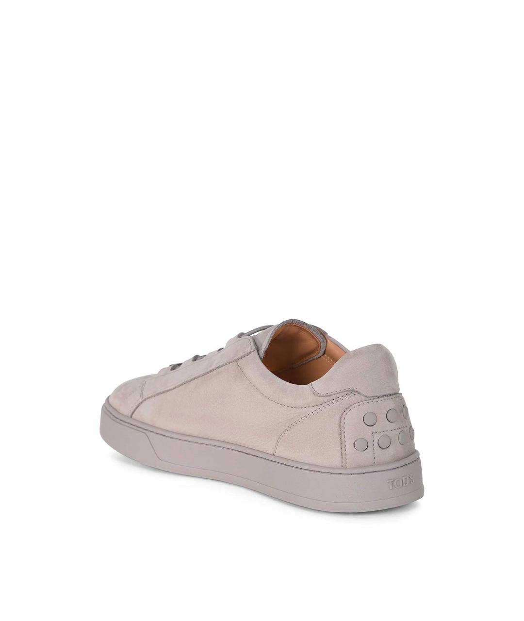 TOD'S Бежевые нубуковые низкие кроссовки / кеды, фото 4