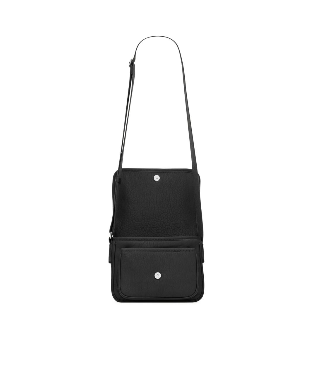 SAINT LAURENT Черная кожаная сумка на плечо, фото 5