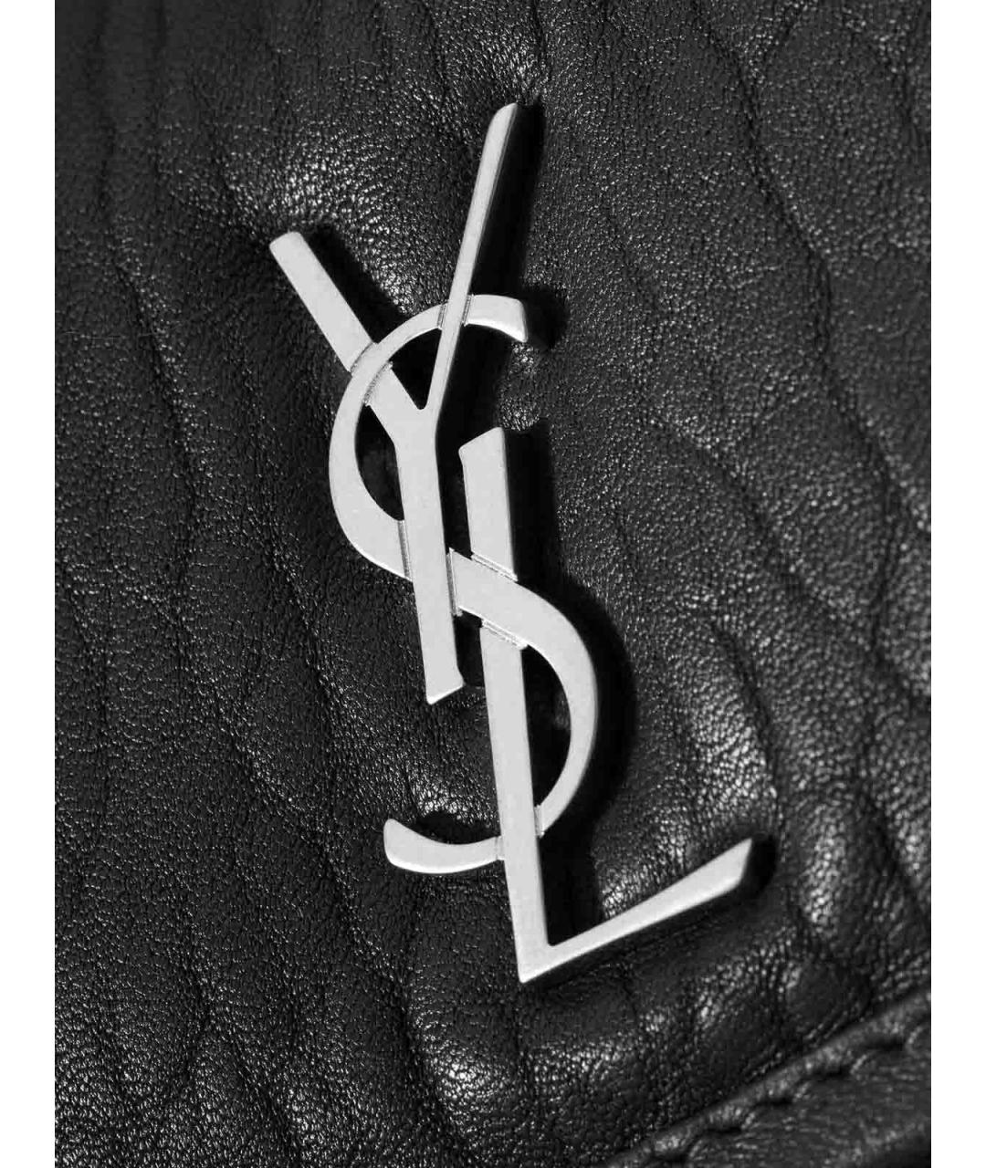 SAINT LAURENT Черная кожаная сумка на плечо, фото 6