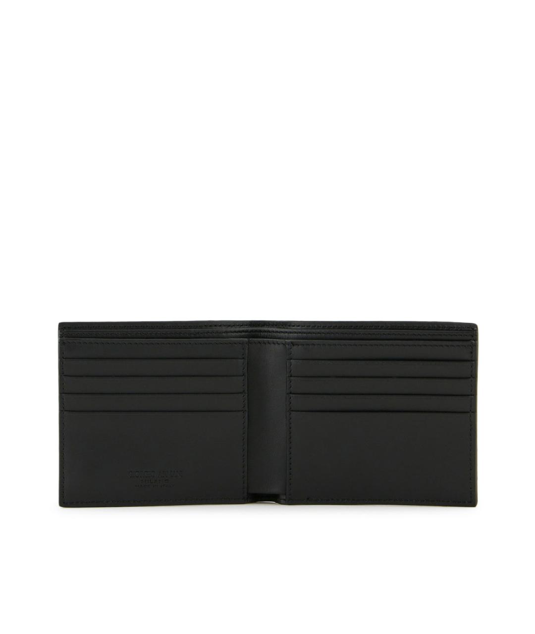 GIORGIO ARMANI Черный кожаный кошелек, фото 3