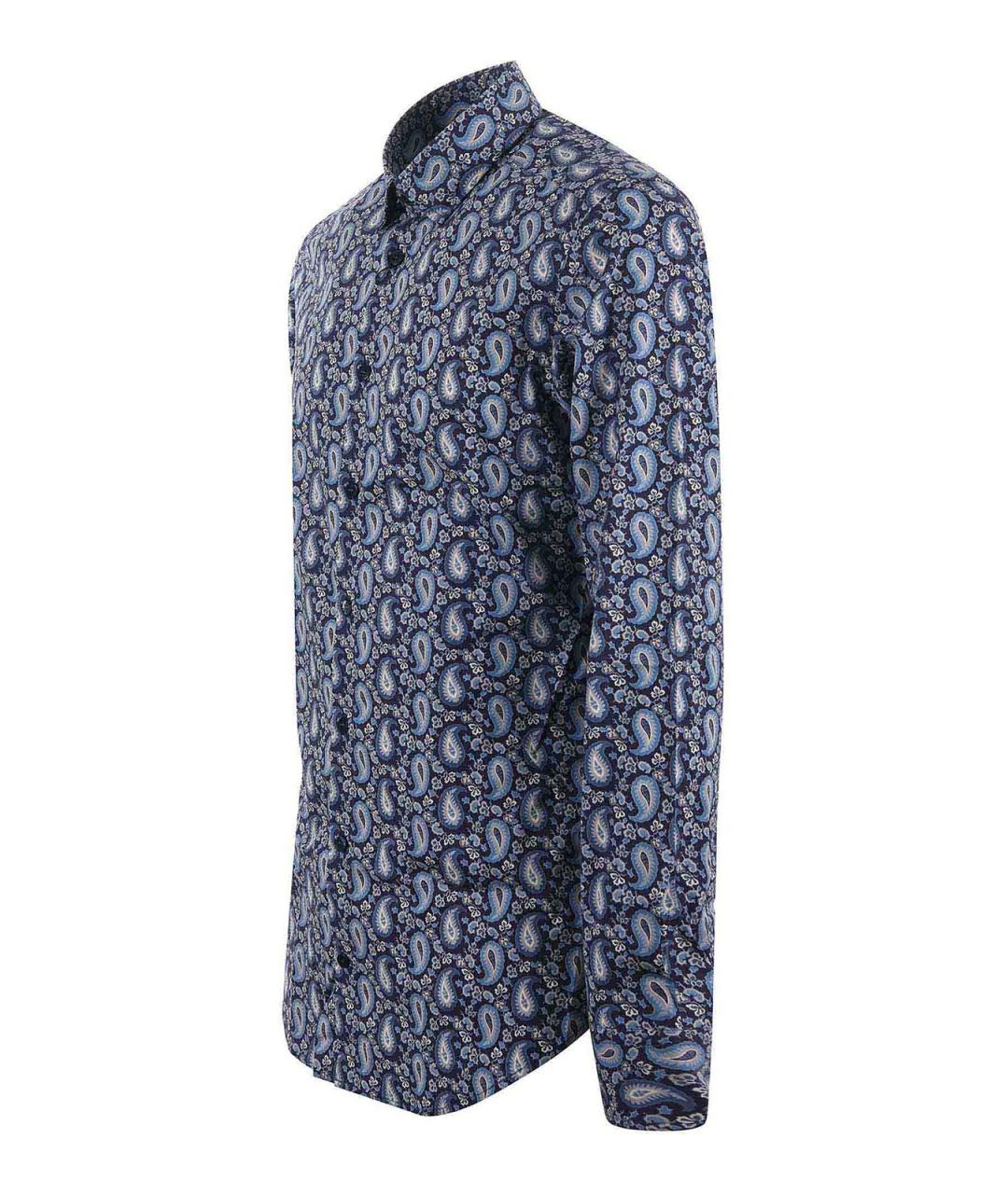 ETRO Синяя кашемировая классическая рубашка, фото 2
