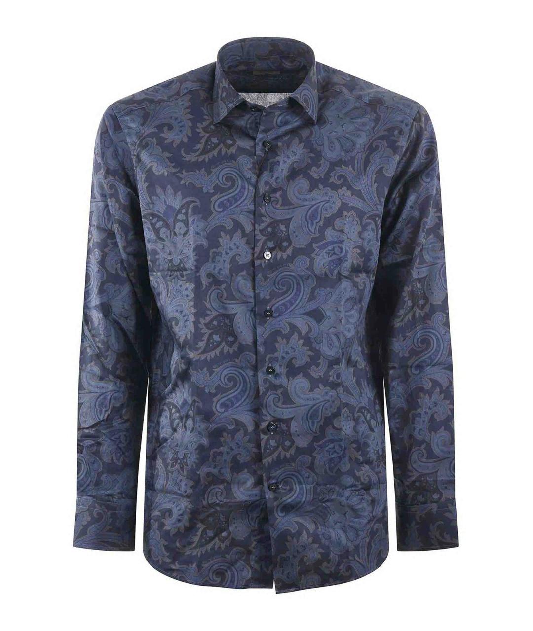 ETRO Синяя кашемировая классическая рубашка, фото 1