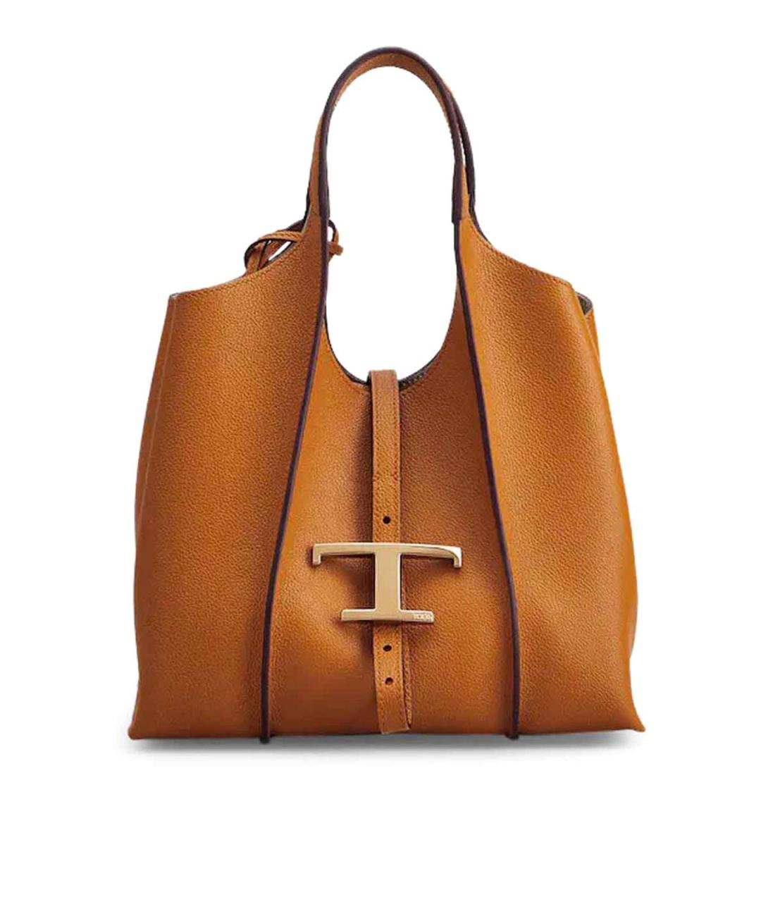 TOD'S Коричневая кожаная сумка тоут, фото 1