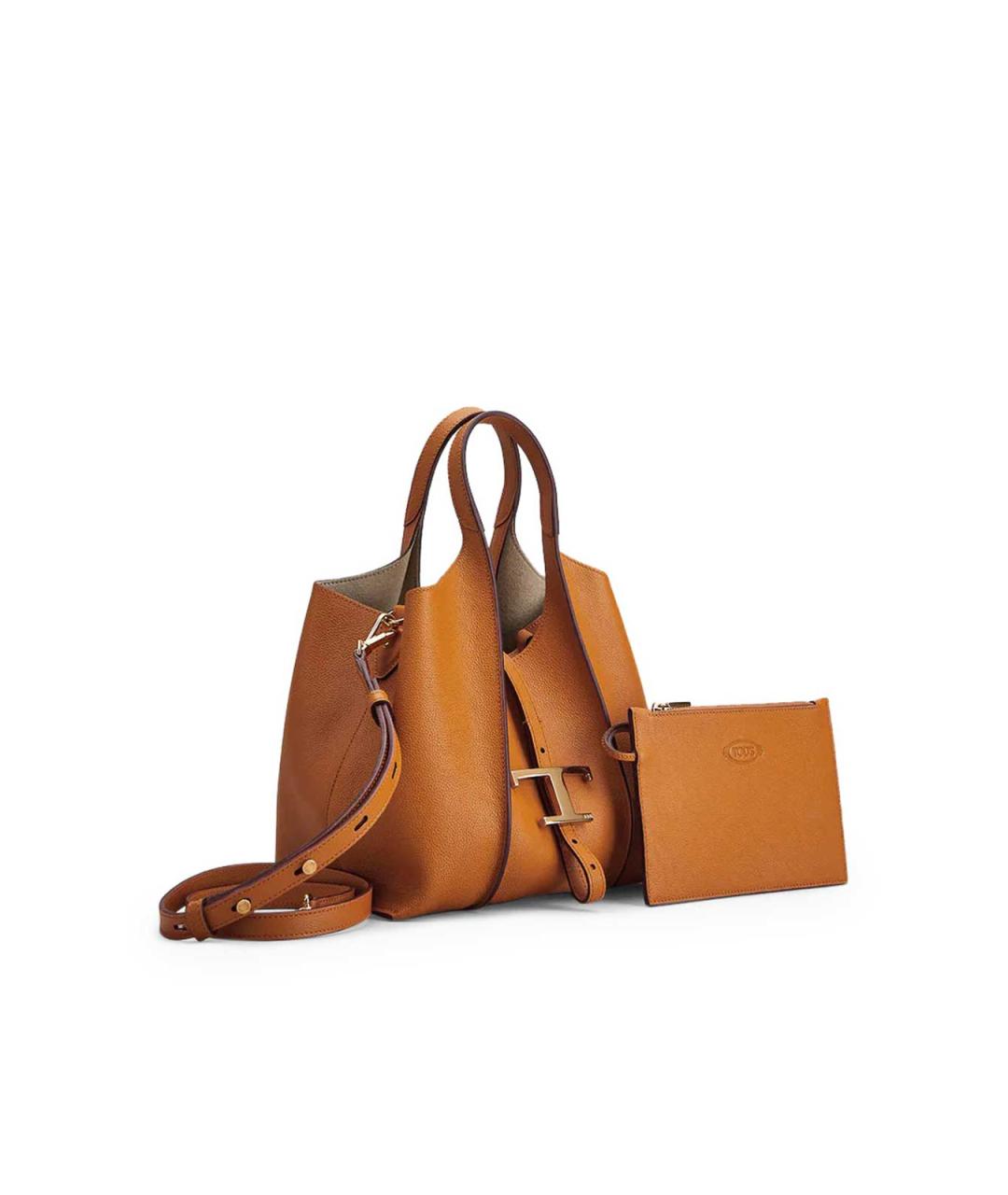 TOD'S Коричневая кожаная сумка тоут, фото 2