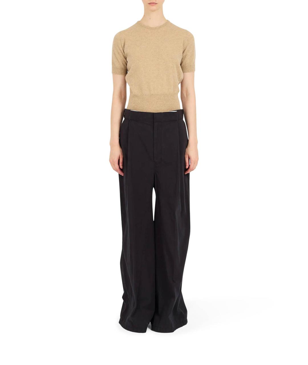 MAISON MARGIELA Черные хлопковые брюки широкие, фото 2