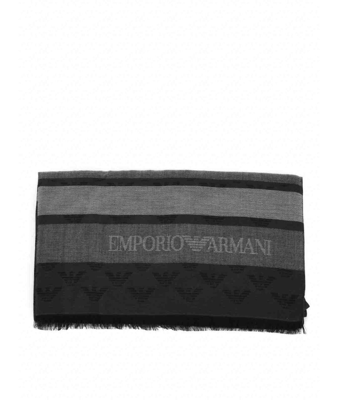 EMPORIO ARMANI Черный шарф, фото 3