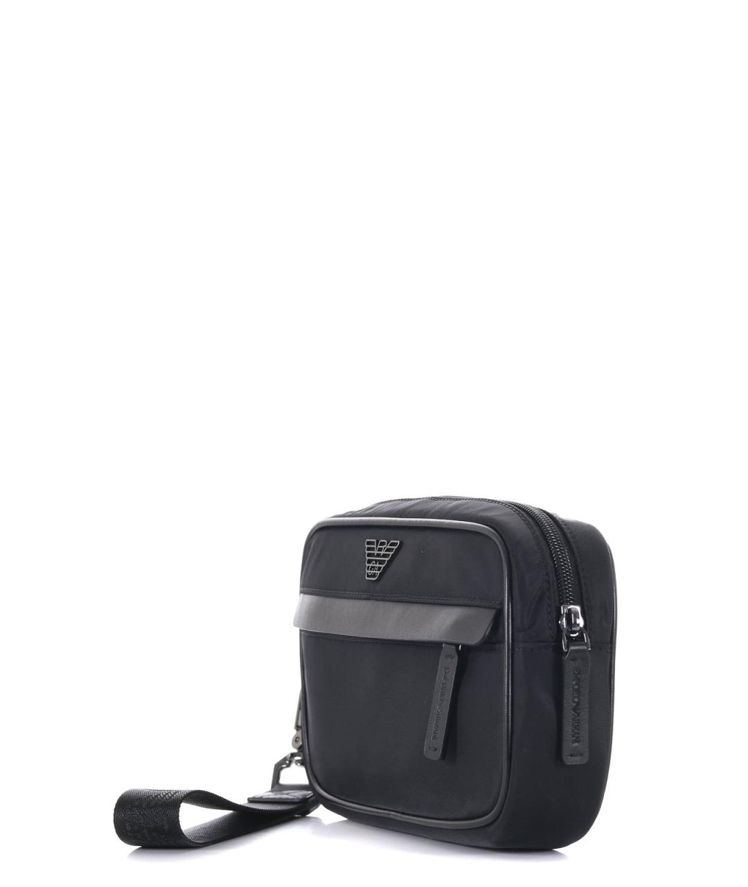 EMPORIO ARMANI Черная синтетическая барсетка, фото 3