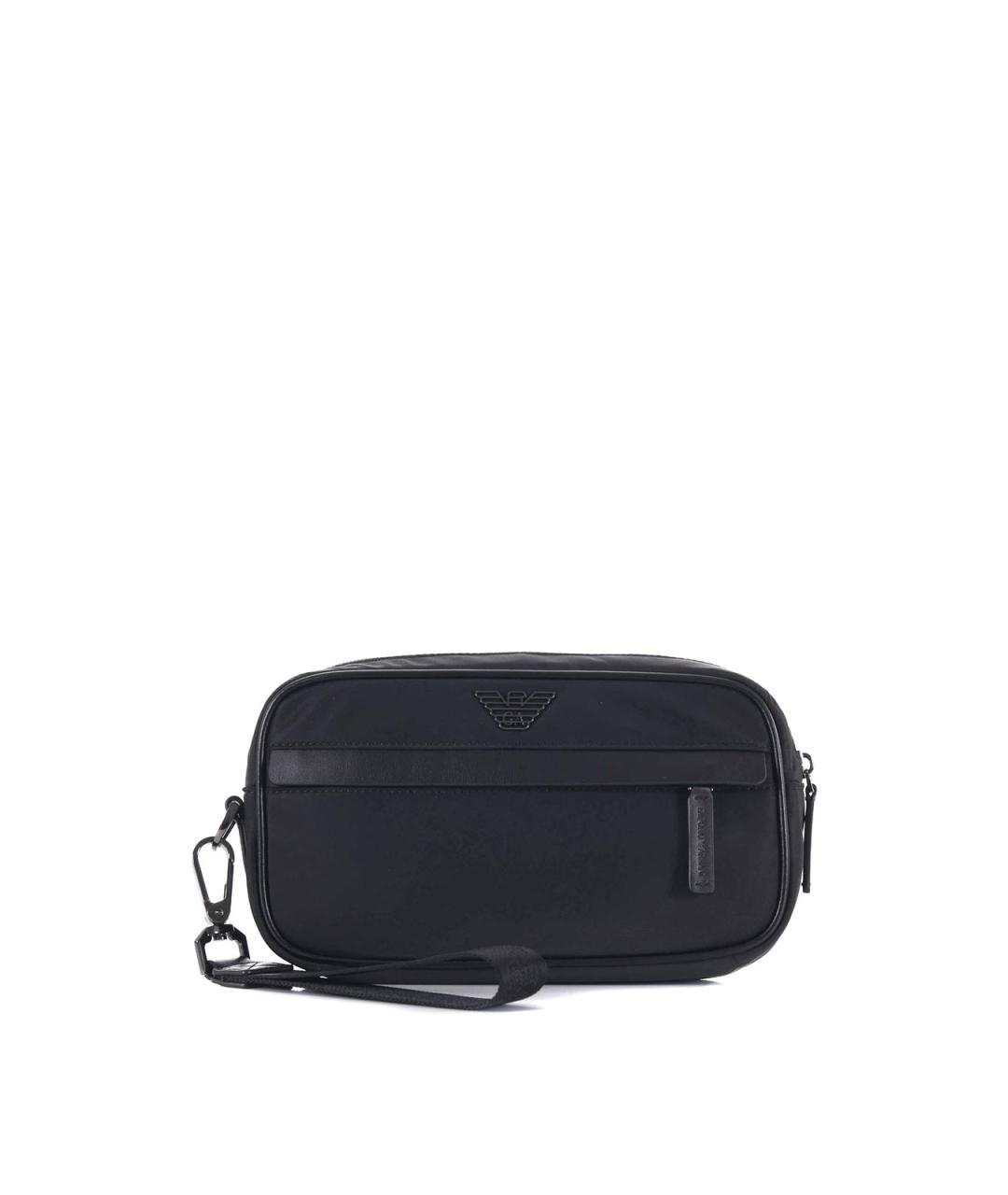 EMPORIO ARMANI Черная синтетическая барсетка, фото 1