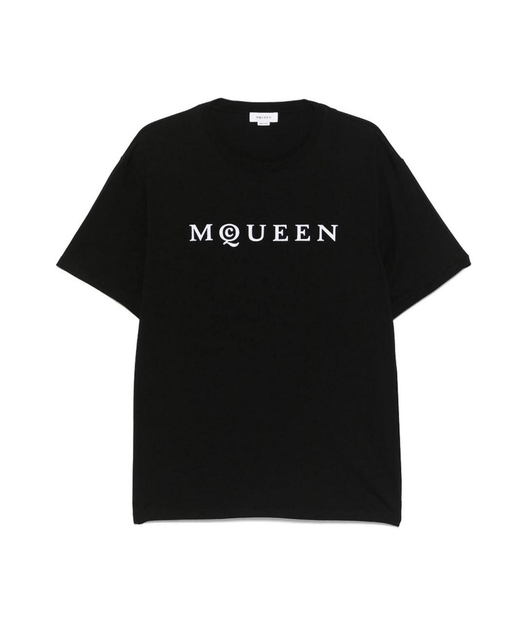 ALEXANDER MCQUEEN Черная хлопковая футболка, фото 1