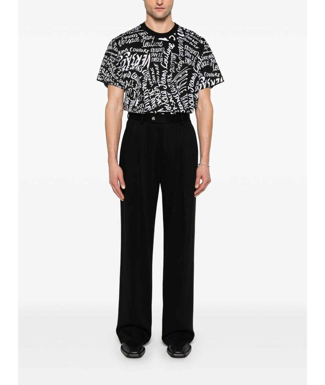 VERSACE JEANS COUTURE Черная хлопковая футболка, фото 3