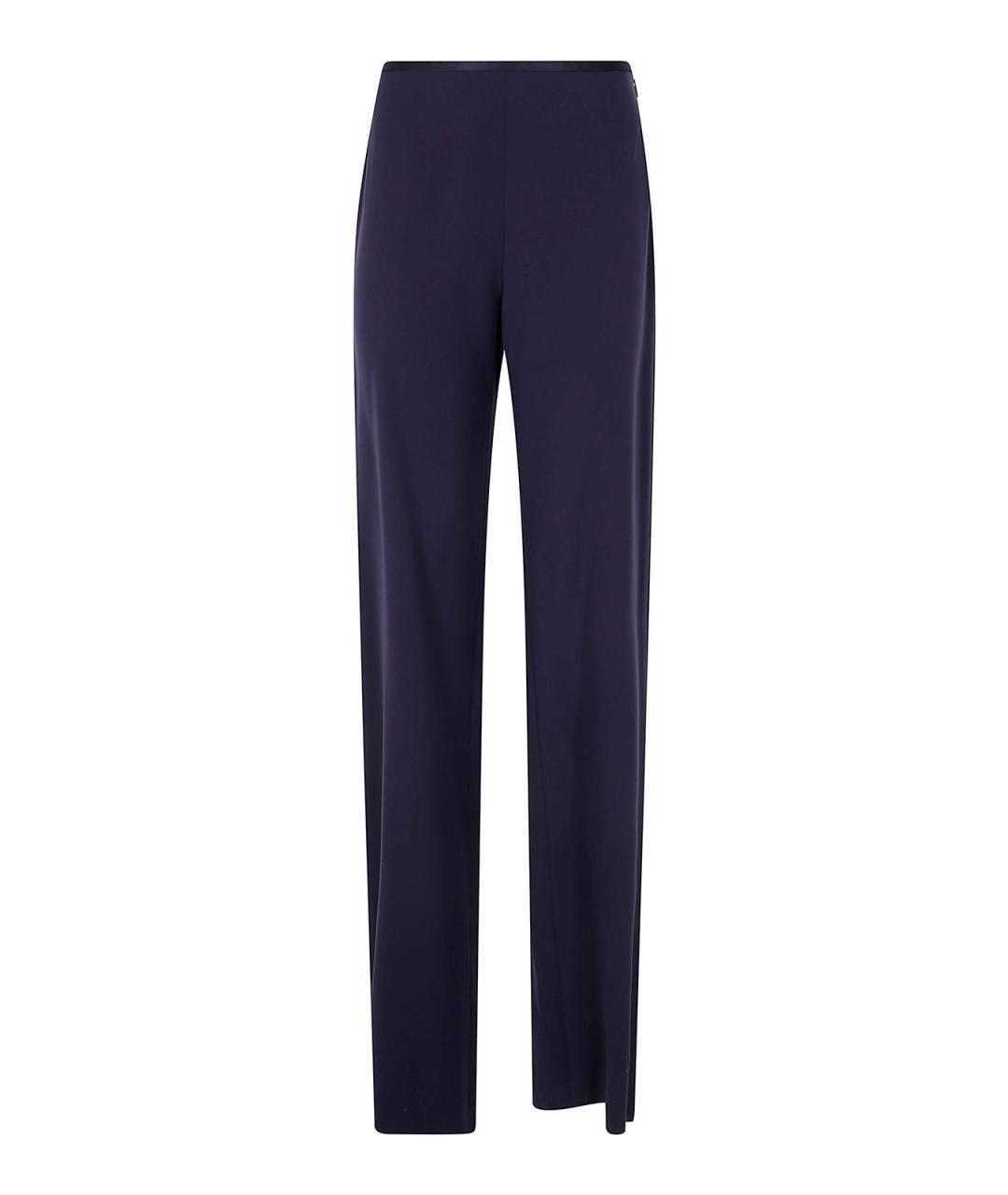 EMPORIO ARMANI Синие полиэстеровые прямые брюки, фото 1