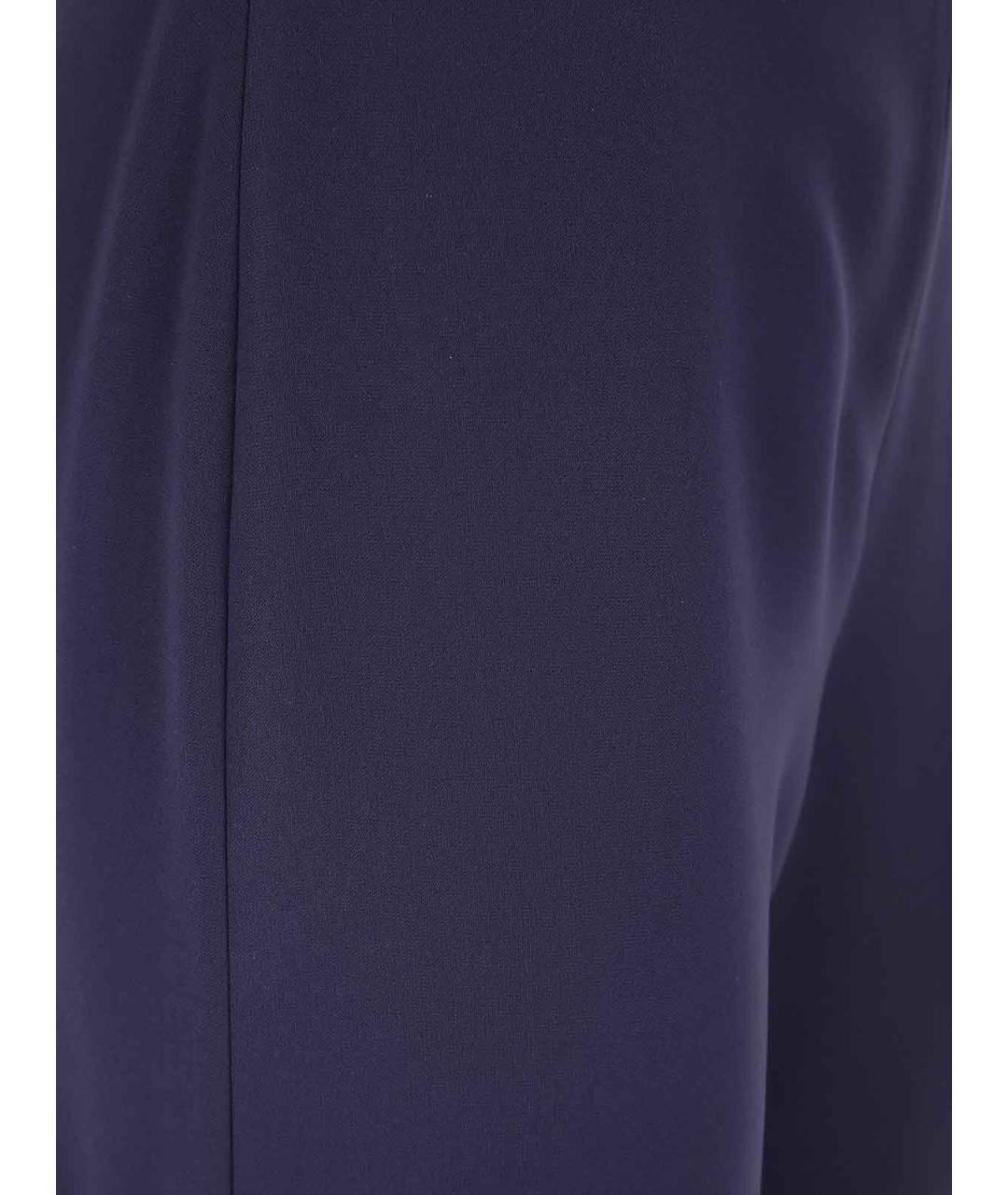 EMPORIO ARMANI Синие полиэстеровые прямые брюки, фото 3
