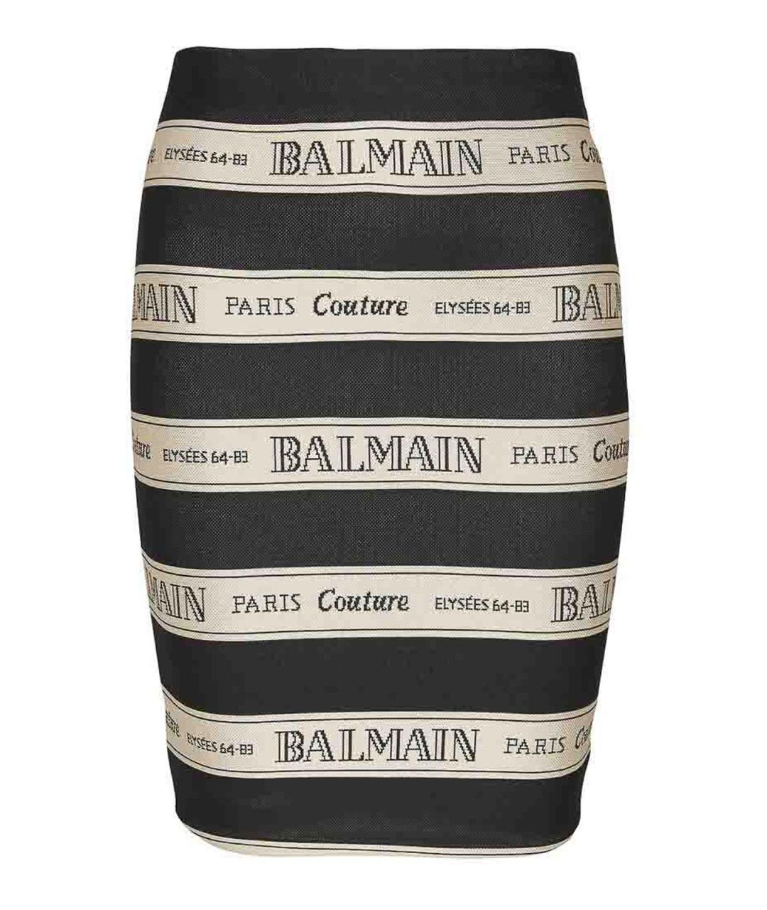 BALMAIN Черная полиамидовая юбка миди, фото 1