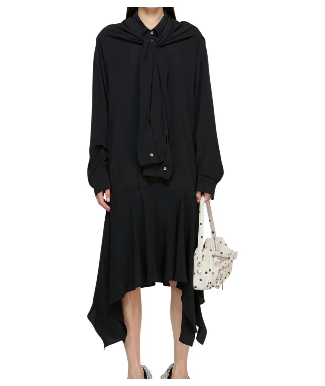 ACNE STUDIOS Черное ацетатное повседневное платье, фото 2