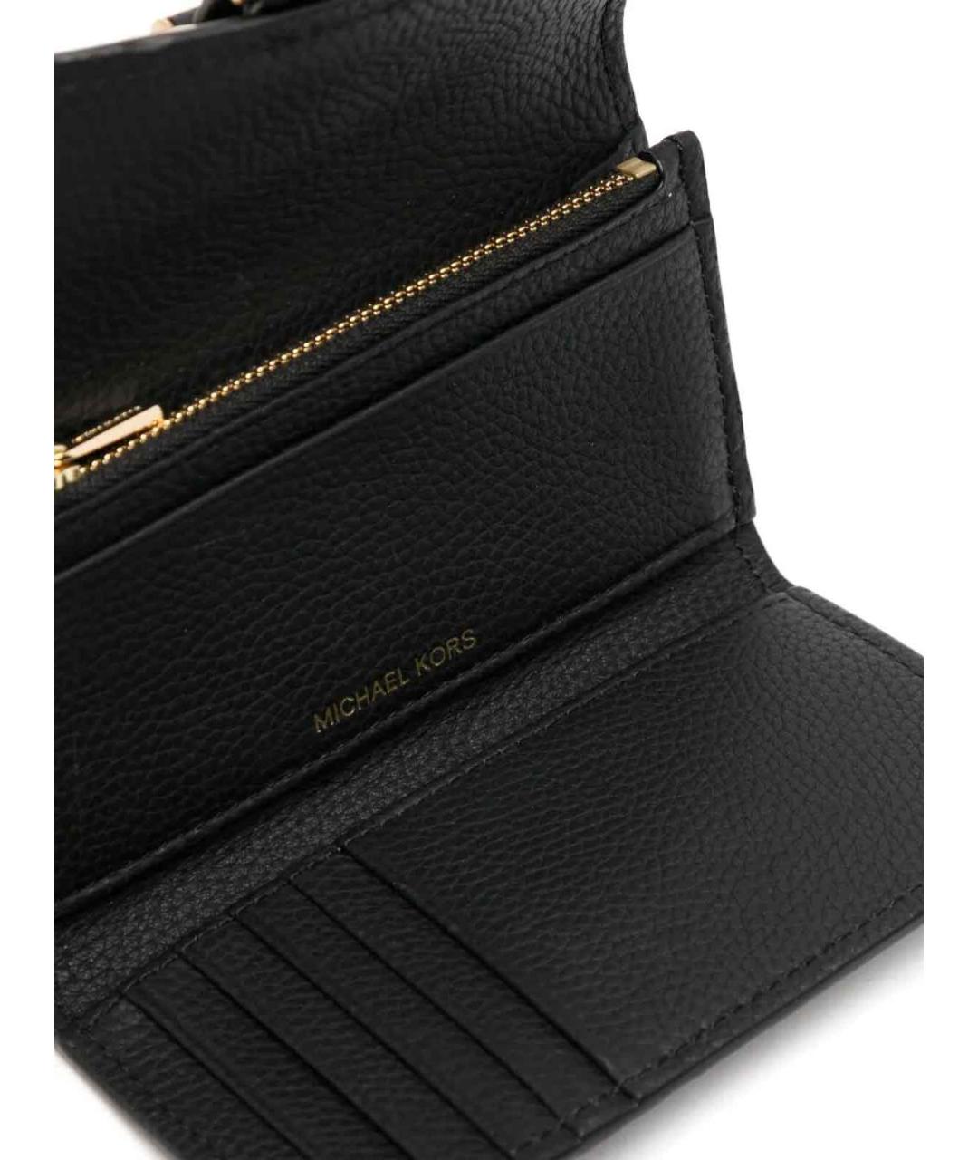 MICHAEL KORS Черный кожаный кошелек, фото 3