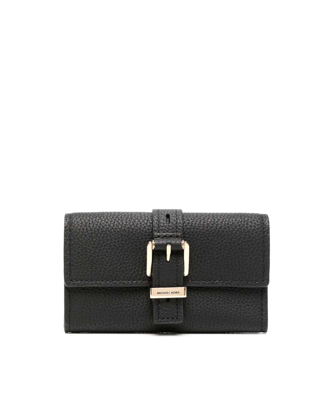 MICHAEL KORS Черный кожаный кошелек, фото 1