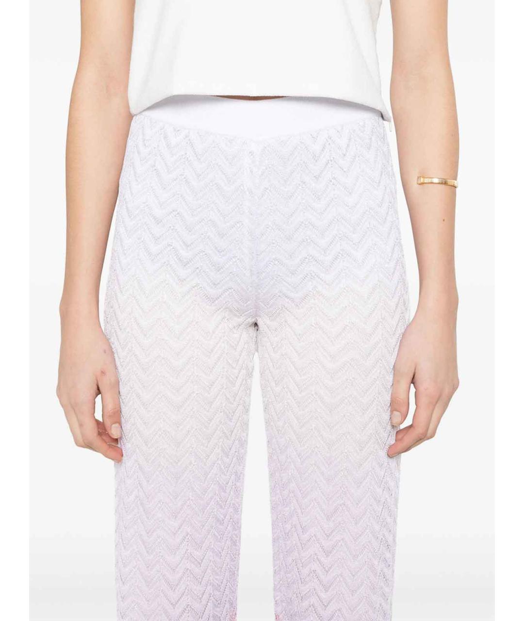 MISSONI Белые полиэстеровые прямые брюки, фото 4