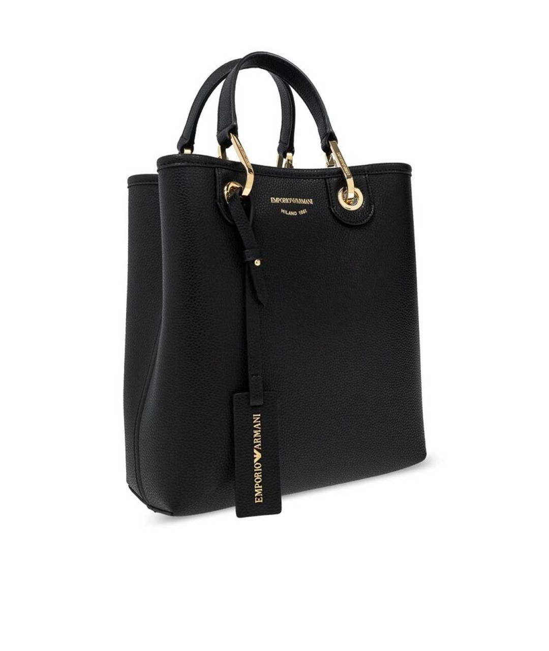 EMPORIO ARMANI Черная сумка через плечо из искусственной кожи, фото 3