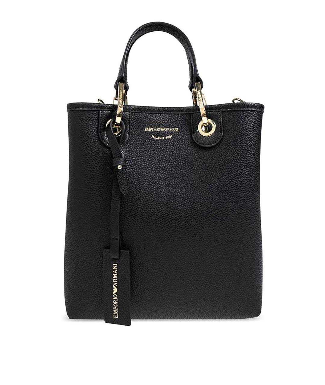 EMPORIO ARMANI Черная сумка через плечо из искусственной кожи, фото 1