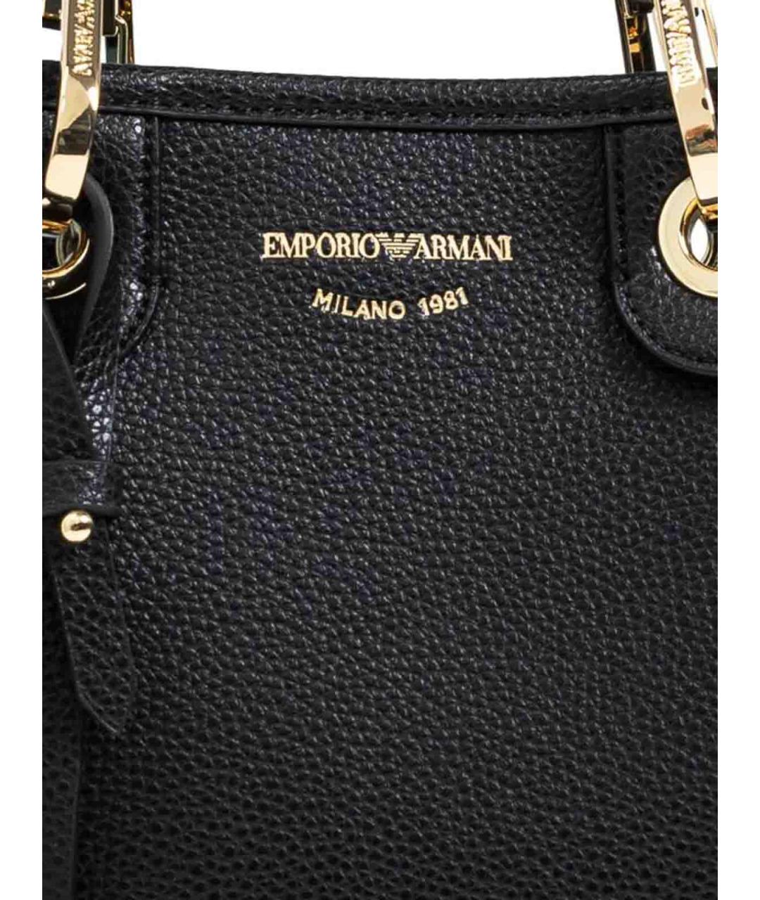 EMPORIO ARMANI Черная сумка через плечо из искусственной кожи, фото 4