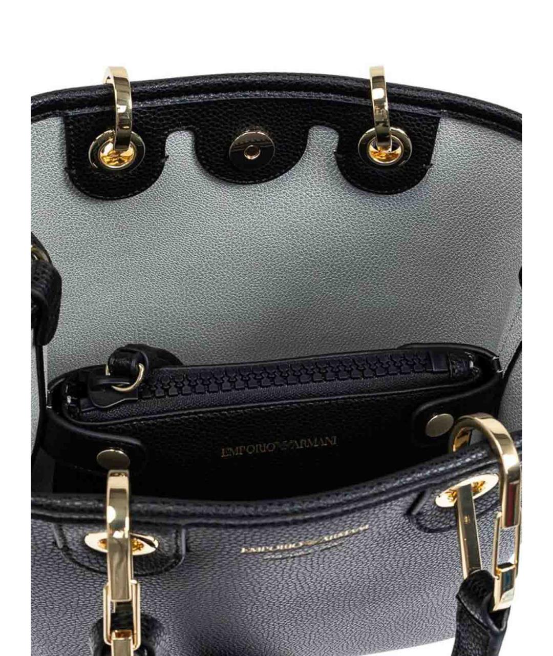 EMPORIO ARMANI Черная сумка через плечо из искусственной кожи, фото 6