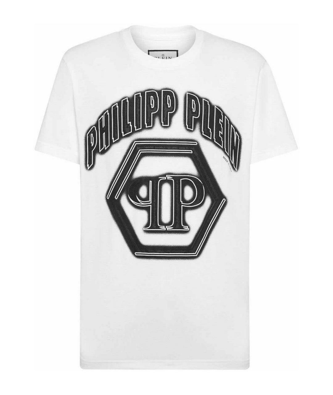 PHILIPP PLEIN Белая хлопковая футболка, фото 1