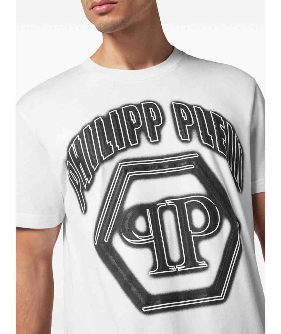 PHILIPP PLEIN Белая хлопковая футболка, фото 2