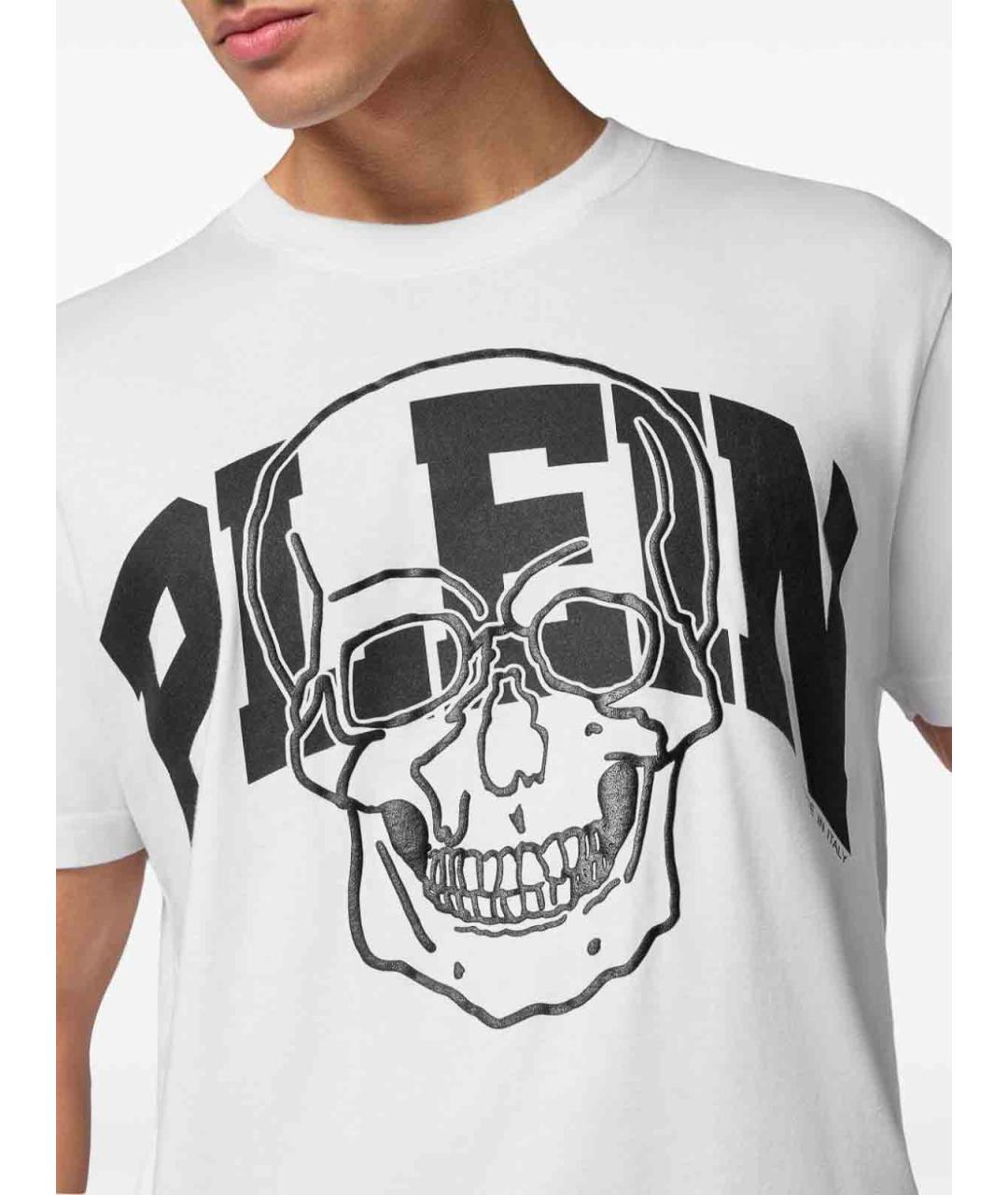 PHILIPP PLEIN Белая хлопковая футболка, фото 2