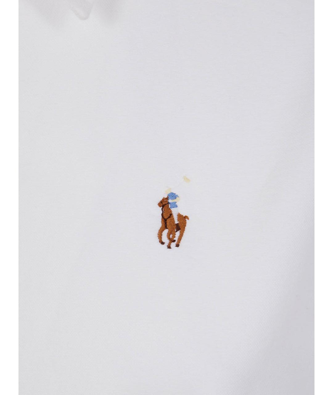 POLO RALPH LAUREN Белое хлопковое повседневное платье, фото 3