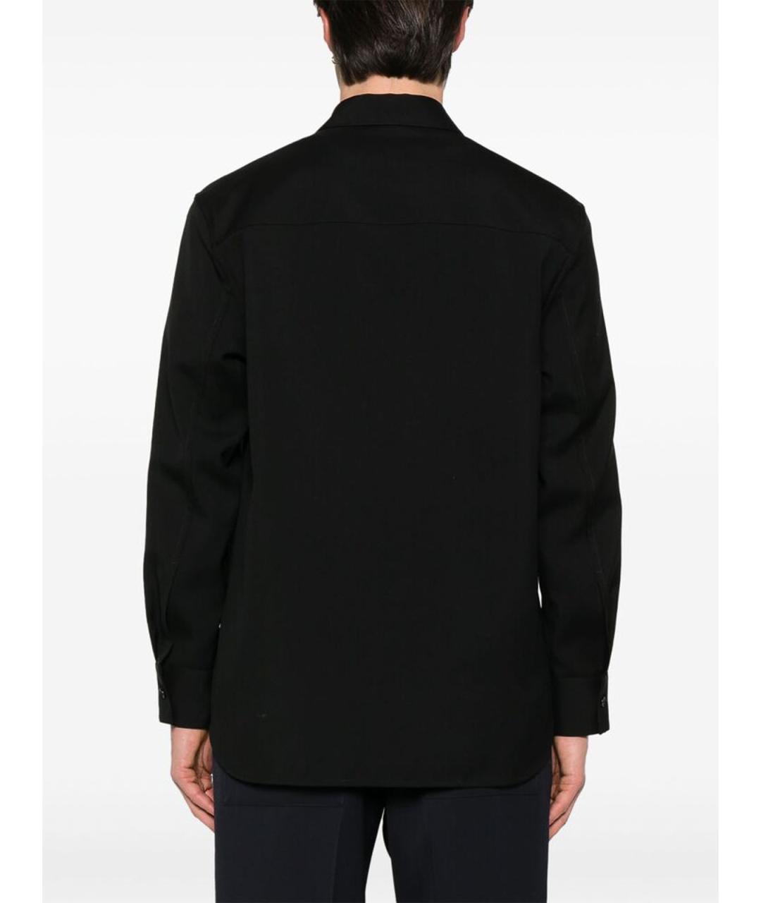 JIL SANDER Черная шерстяная классическая рубашка, фото 2