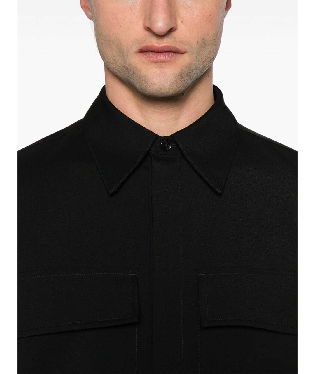 JIL SANDER Черная шерстяная классическая рубашка, фото 3