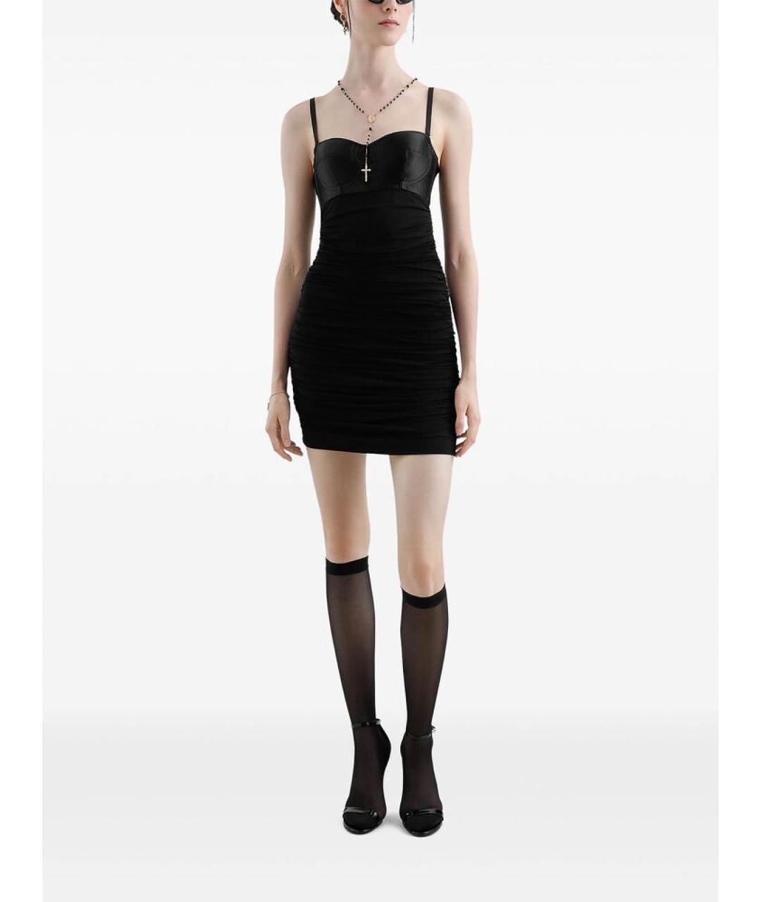 DOLCE&GABBANA Черное вискозное коктейльное платье, фото 3